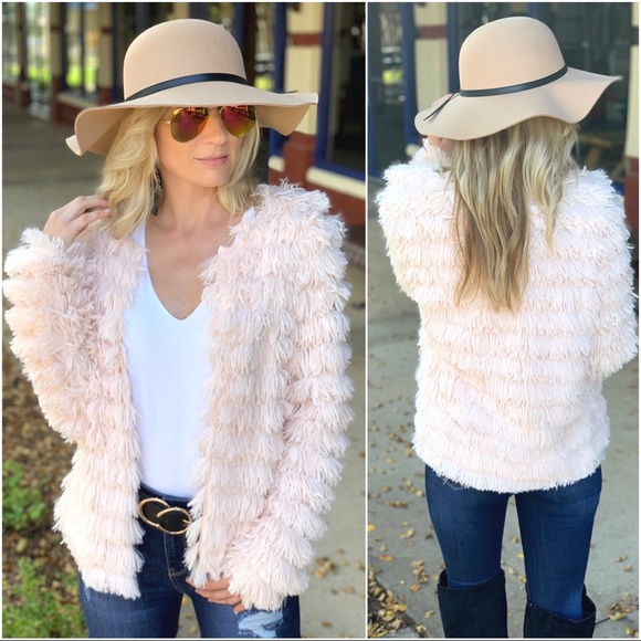 ✨RESTOCKED✨Cream blush open front jacket - Picture 5 of 5